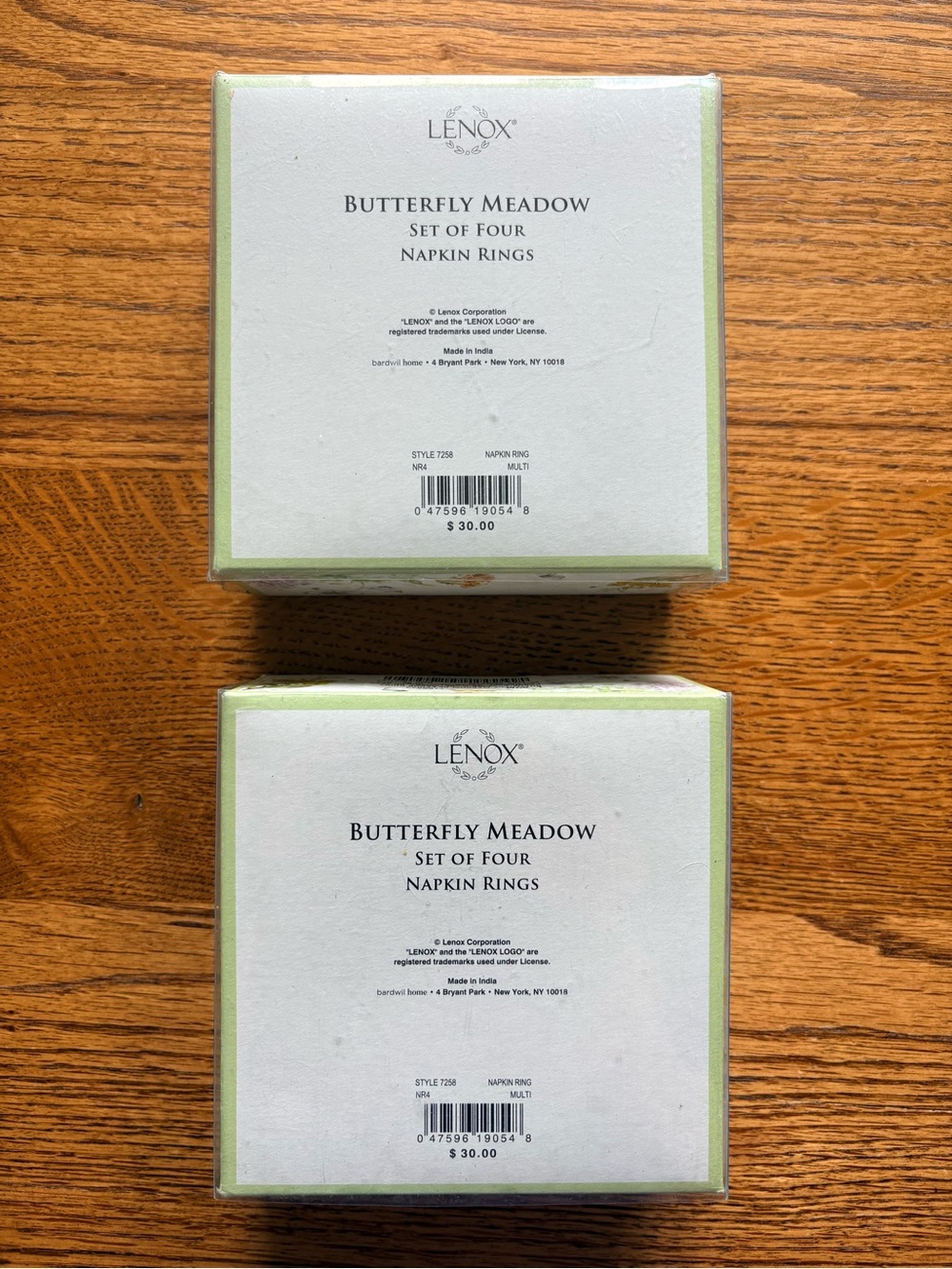 2 sets of Lenox Butterfly Meadow set of 4 Napkin Rings - pastel colors and gold - Picture 10 of 13